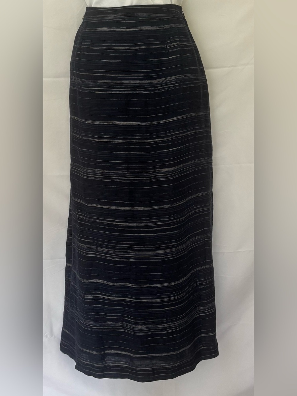 ANN TAYLOR Full Length Maxi Skirt Side Slit Blue SZ 6